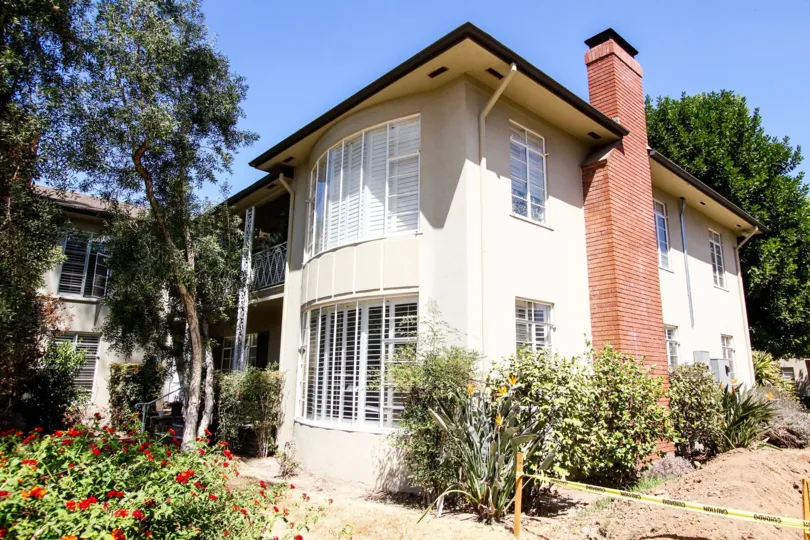 The windows in the Ambassador Gardens building