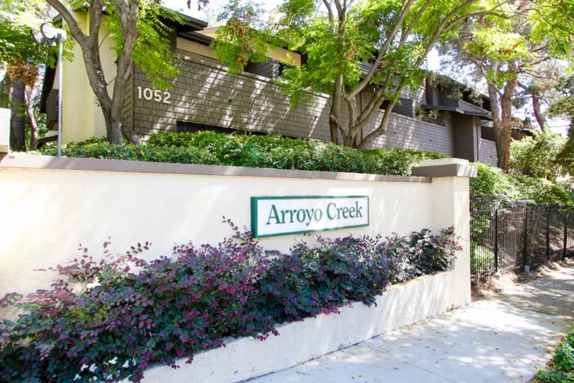 The purple bushes welcoming you to Arroyo Creek in Pasadena, California