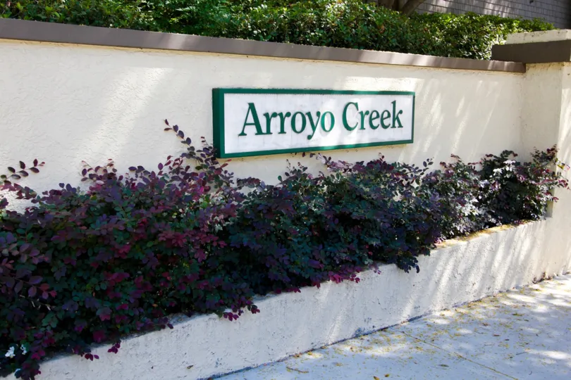 The sign welcoming you to Arroyo Creek