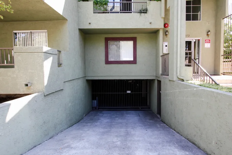 The underground garage for resdients at Ashtabula Condominiums