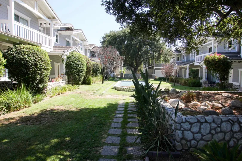 The common area in Audrey Brantley Court in Pasadena, California
