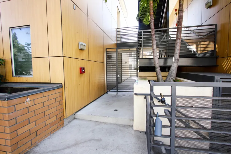 The gate for entrance into Cinema Lofts