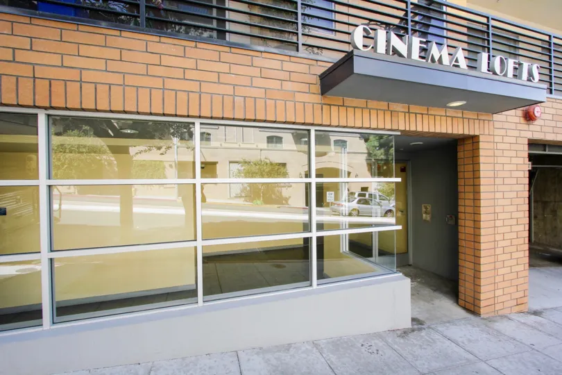 The windows in Cinema Lofts in Pasadena, California