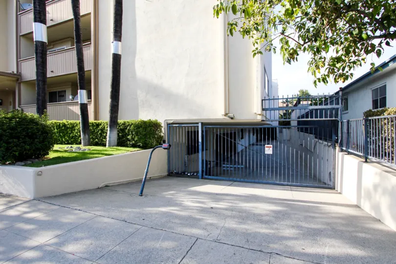 The parking area for residents of Cordova Arms