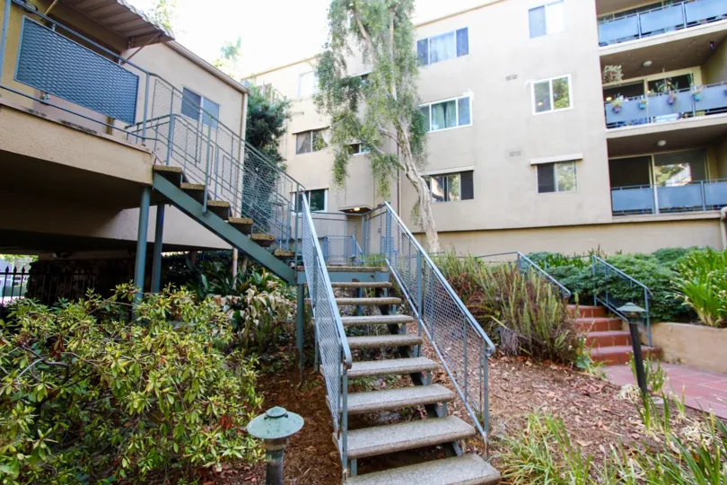 The stairs leading up to Cordova East in Pasadena, California