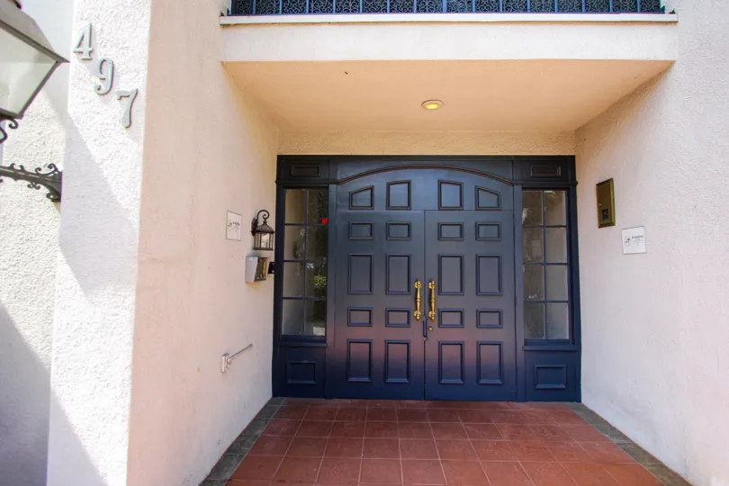 The doors into the El Molino Arms building