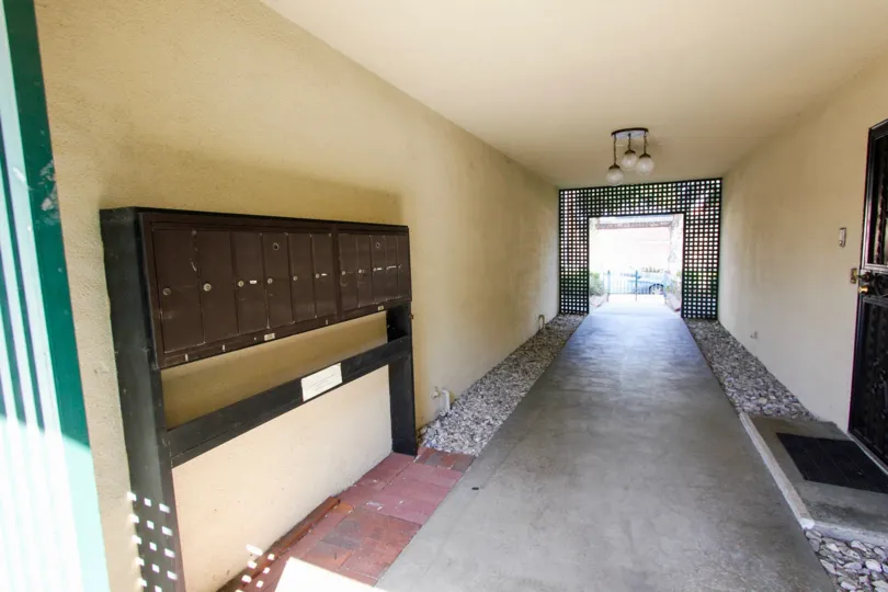 The mail area for residents of El Nido in Pasadena, California