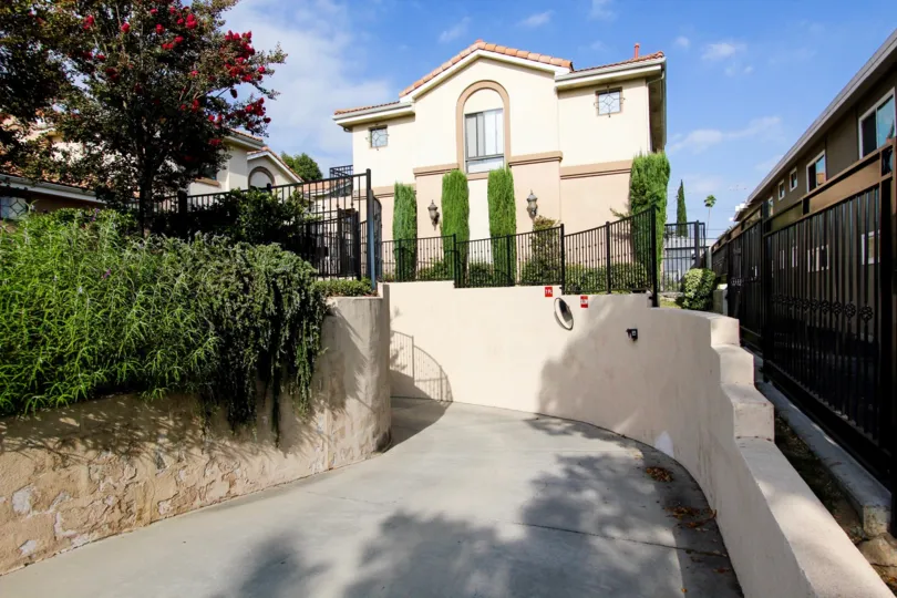 The driveway up to Greenwood Village in Pasadena, California