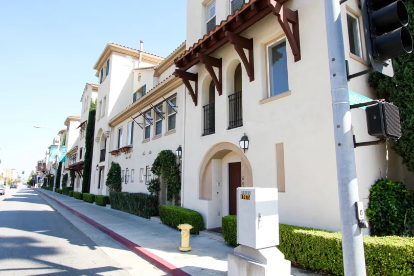 The sidewalk in front of the Heritage Walk in Pasadena, California