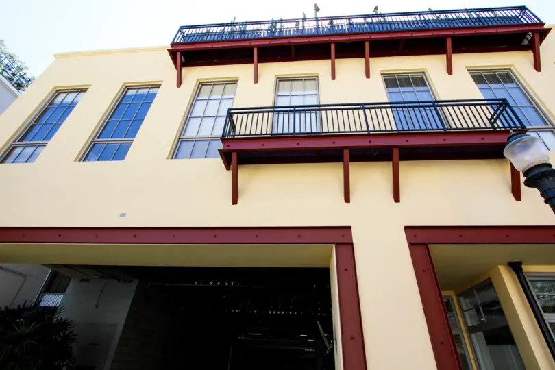 The garage for parking at Library Hall Lofts