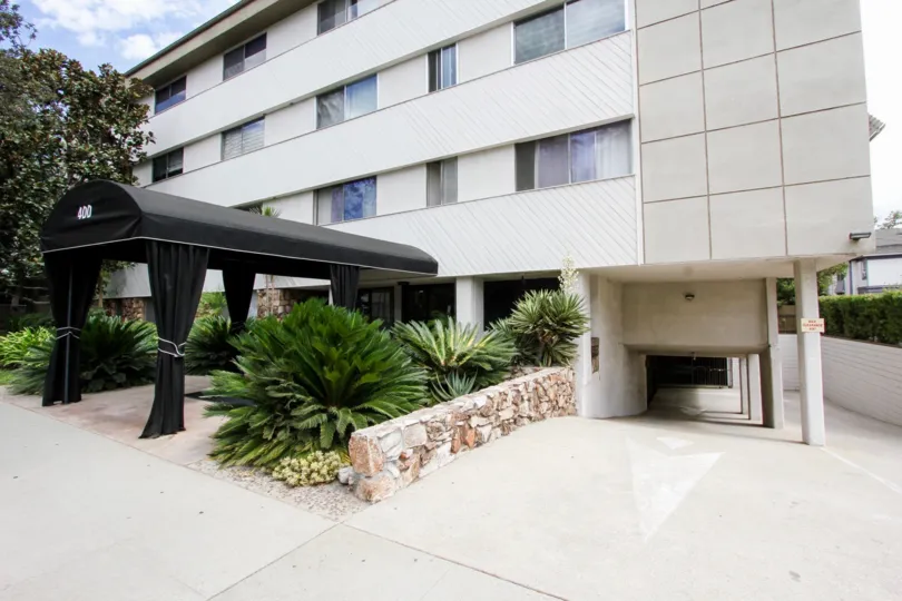 The parking for Los Robles Condominiums in Pasadena, California