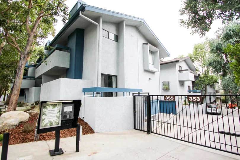 The view of Marengo Gardens from the street