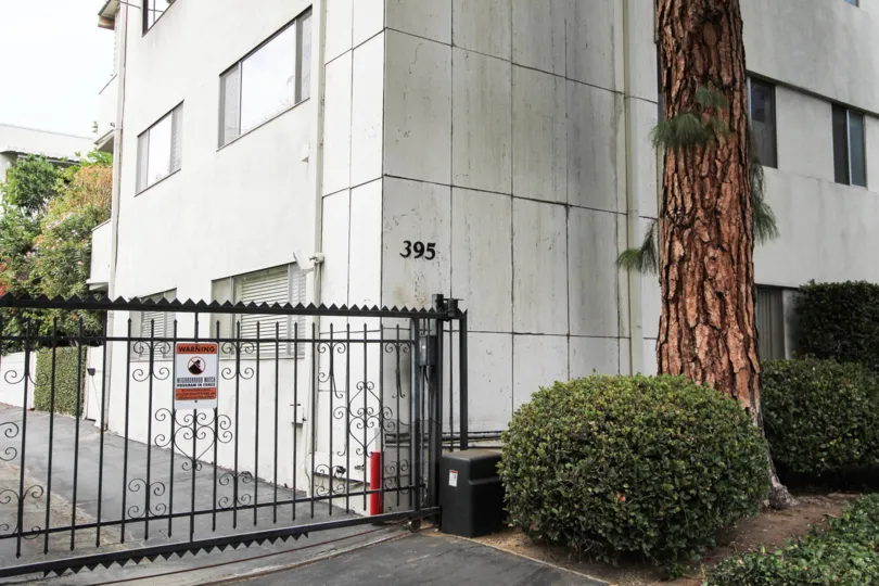 The gate for parking at Oakland Towers North