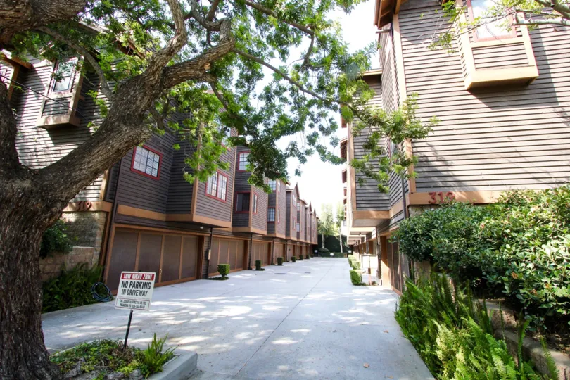 The garages for resident parking at Ohio Woods