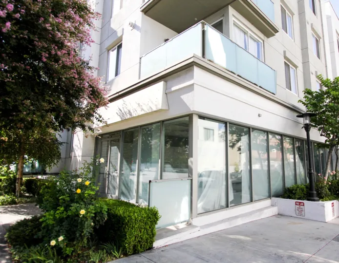 The sidewalk in front of Pasadena Collection West