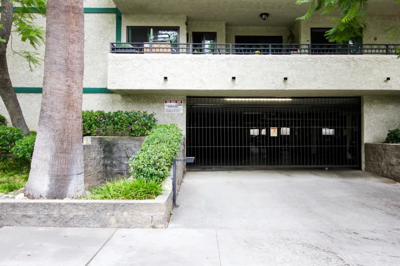 The parking garage for residents of Pleasant Villas