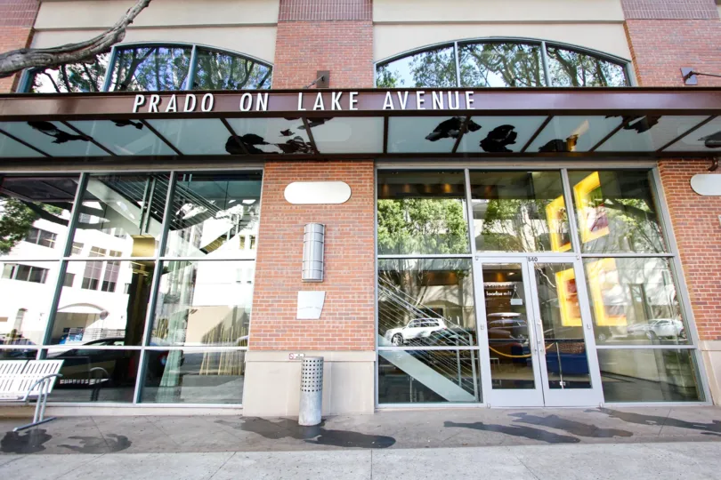 The sign announcing Prado on Lake Avenue located in Pasadena, California