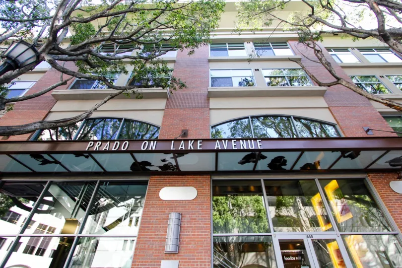 The windows in the Prado on Lake Avenue building
