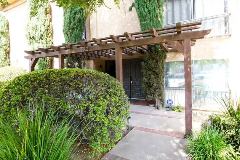 The entrance into Sierra Villas in Pasadena, California