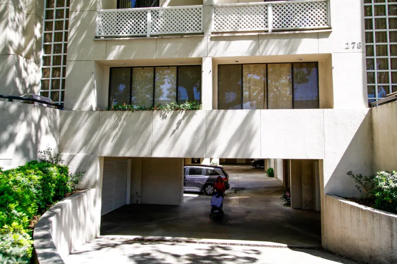The parking area for residents of South Oak Knoll Townhomes