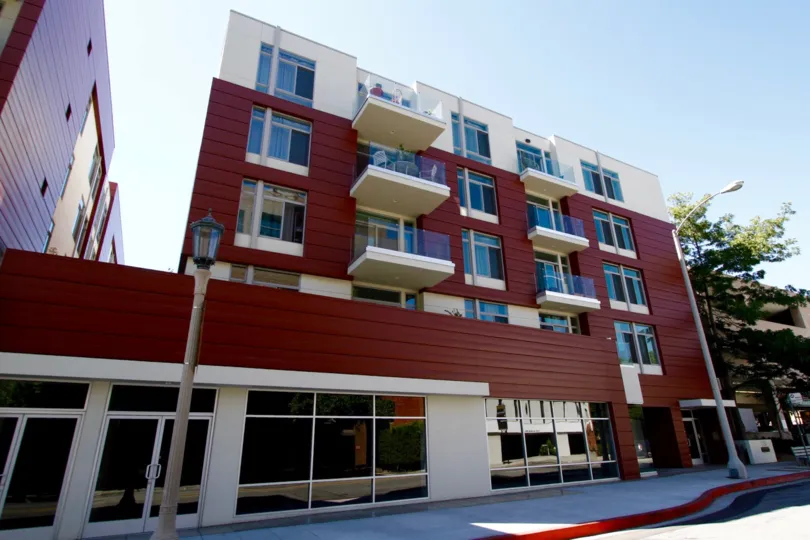 The balconies in The Burton in Pasadena, California