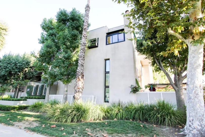 The yard in front of The Groves of Pasadena in Pasadena, California