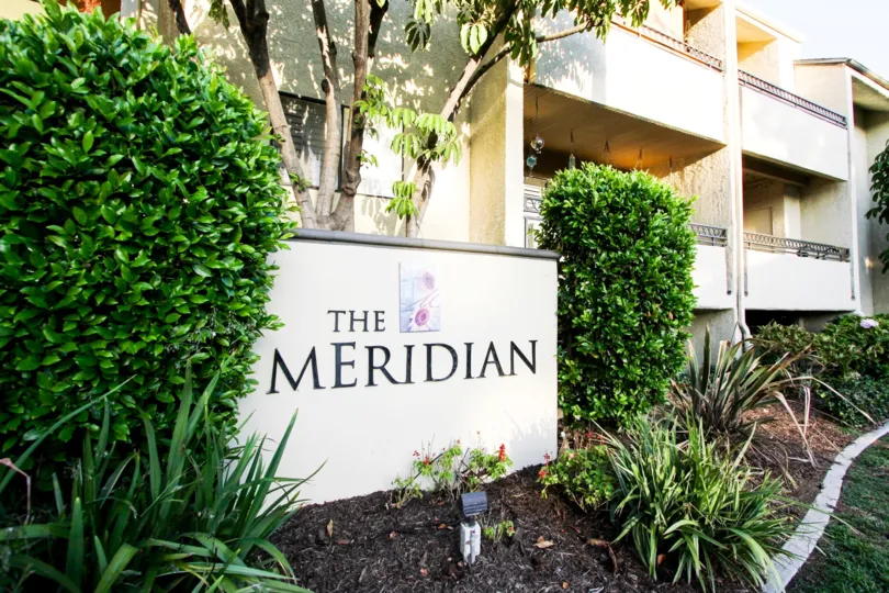 The sign announcing The Meridian
