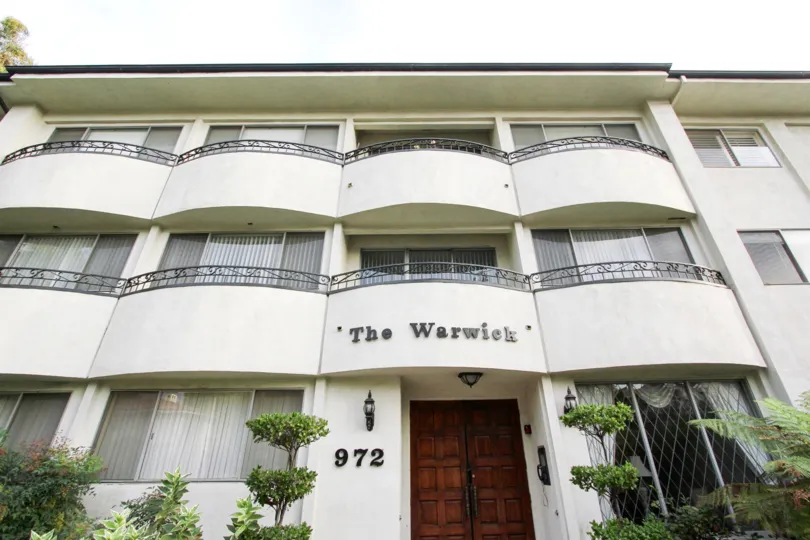 The Warwick name above the entrance