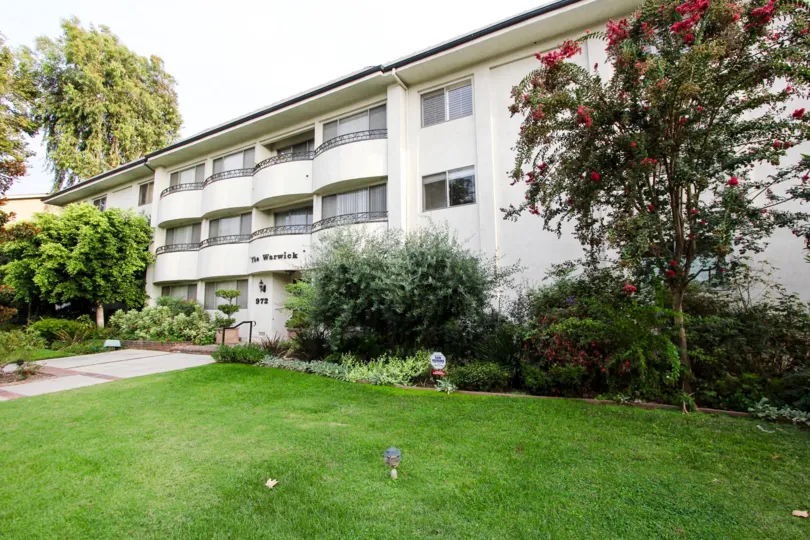 The view of The Warwick building in Pasadena, California