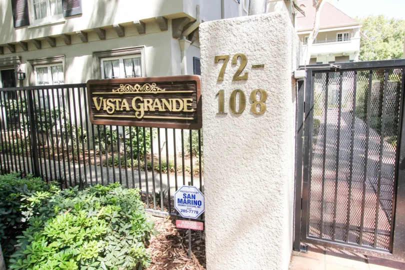 The address for the Vista Grande in Pasadena, California