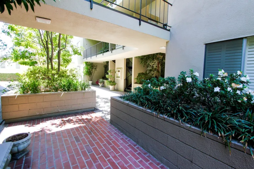 The landscaping around the Waverly House