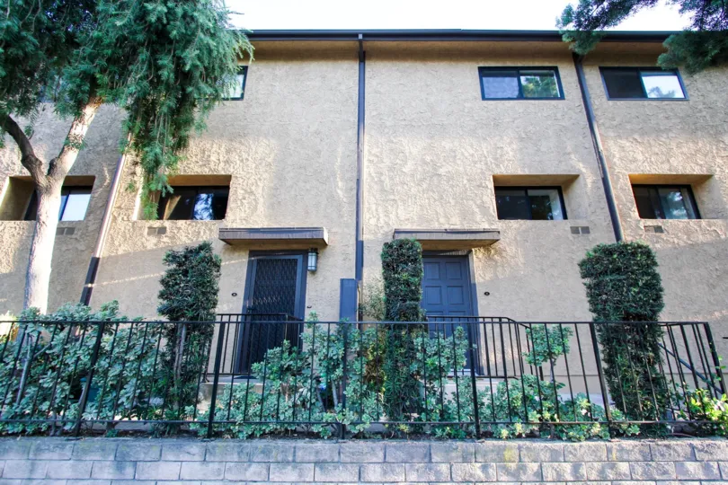 The doors into units at the Wilson Manor in Pasadena, California