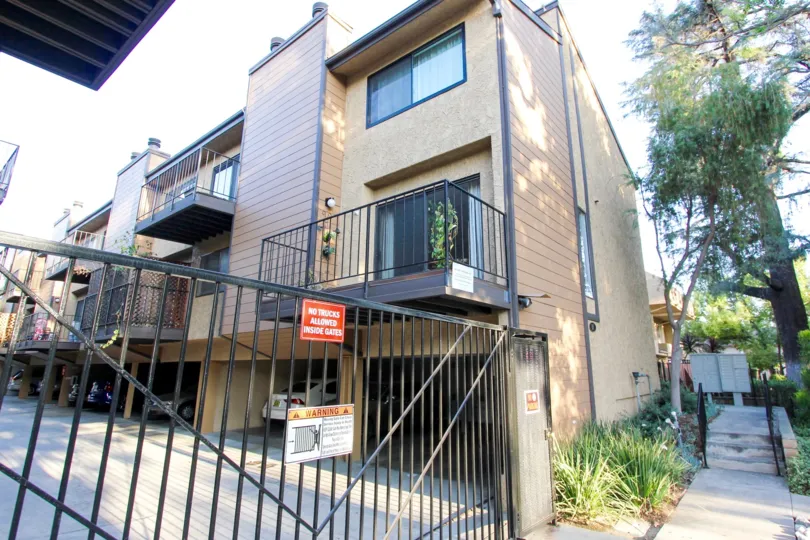 The parking area for residents of the Wilson Manor