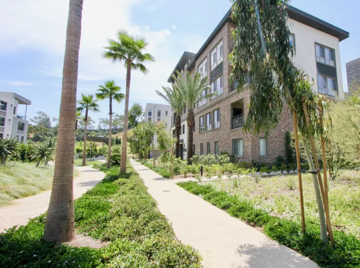 Unique walkway and neigborhood of Cleo, Playa Vista, California