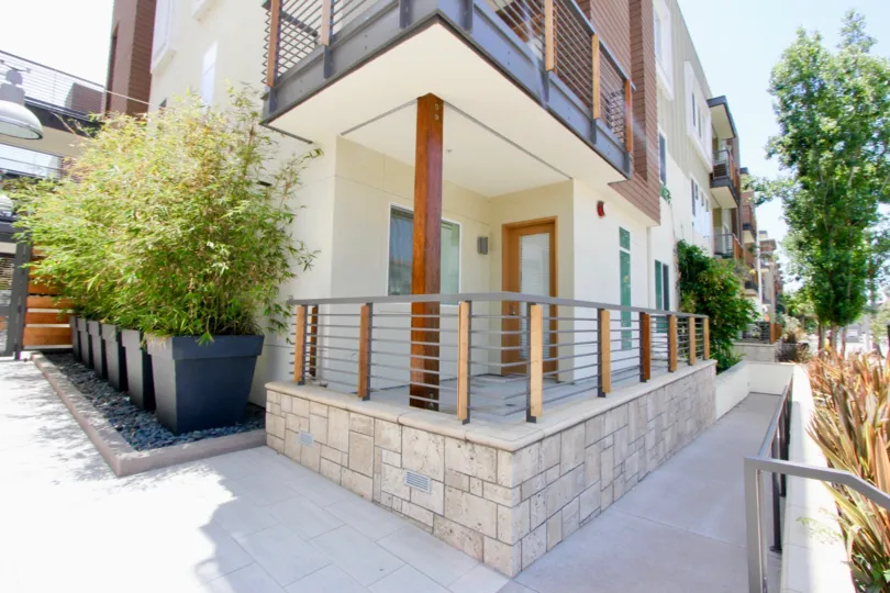 A sunny day at the upscale Playa Terra neighborhood with open air terraces and bamboo lined courtyards