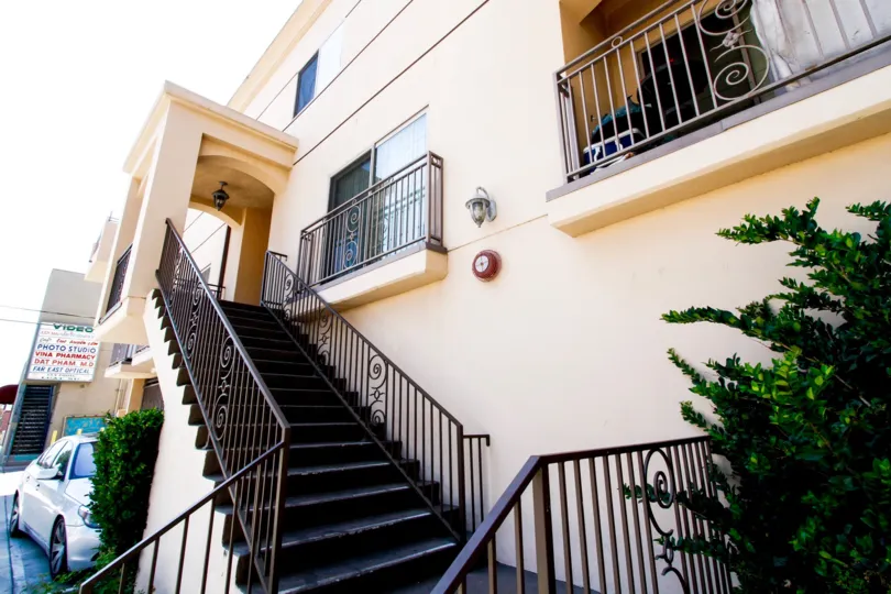 The stairs up to the Baird Luxury Condos