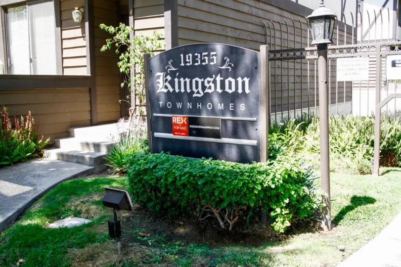 The sign announcing Kingston Townhomes
