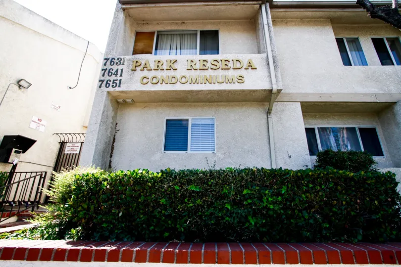 The hedges in front of Park Reseda in Reseda California