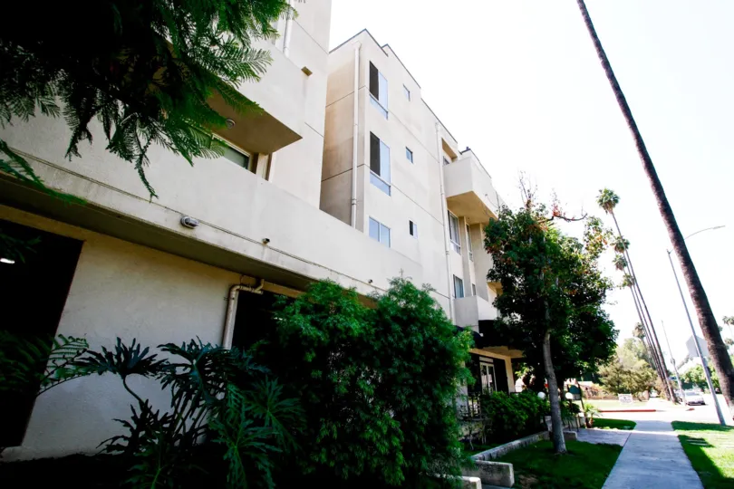 The landscaping around Sherman Court