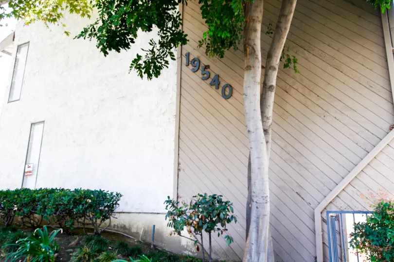 The address on the Sherman Way Park West building in Reseda California