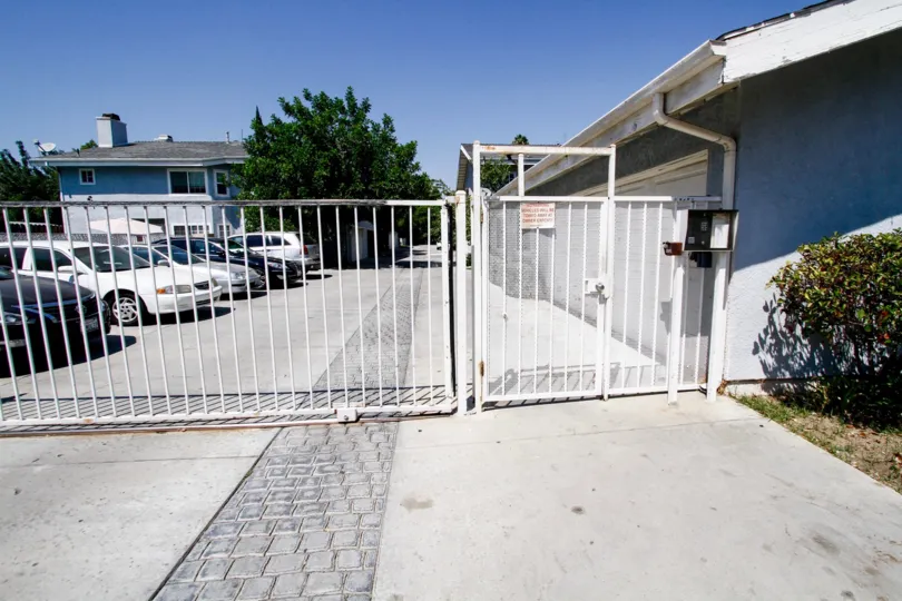 The gate into Yellostone Patio Homes in Reseda California