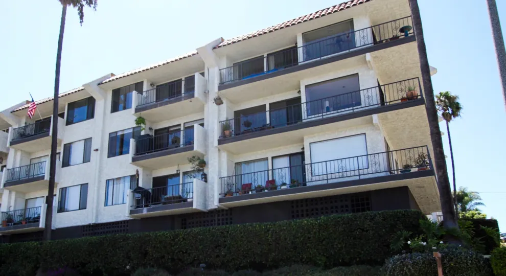 The balconies at Bay View Terraces in San Pedro California