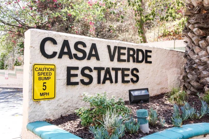 The Casa Verde Estates sign in San Pedro California
