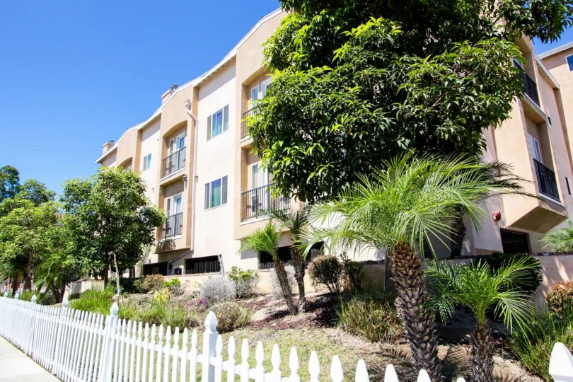 The landscaping around Grand Avenue Townhomes