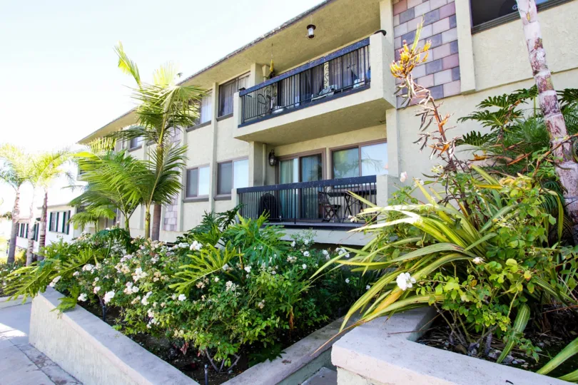 The balconies at Harbor View Villas in San Pedro California