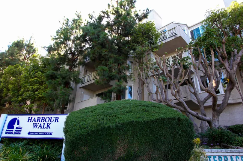 The landscaping around Harbour Walk Terraces in San Pedro California
