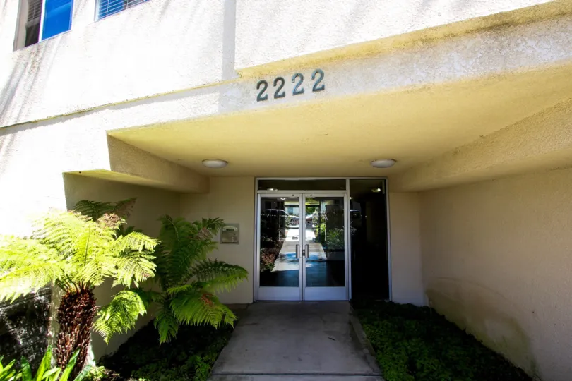 The address for Marina Pointe above the entrance