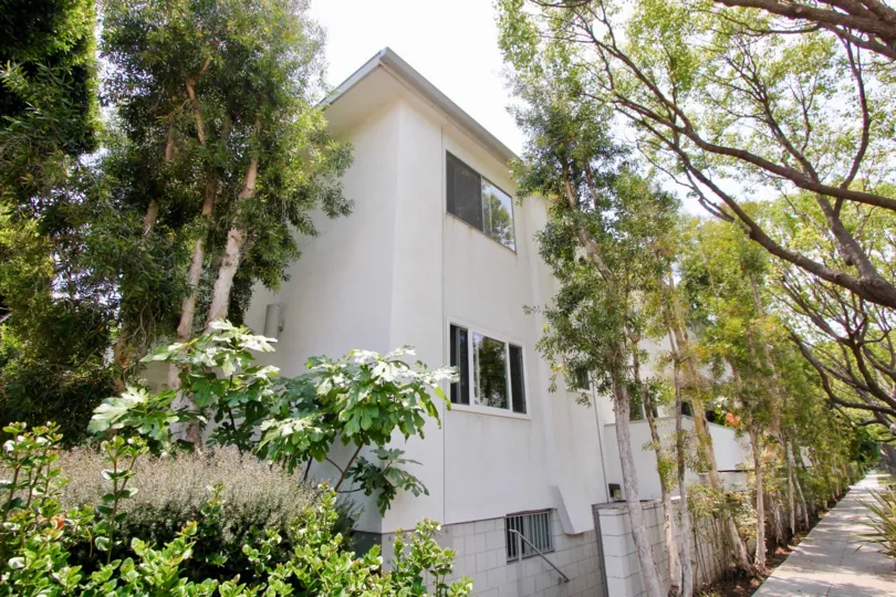 A house in Santa Monica, California with beautiful landscaping.