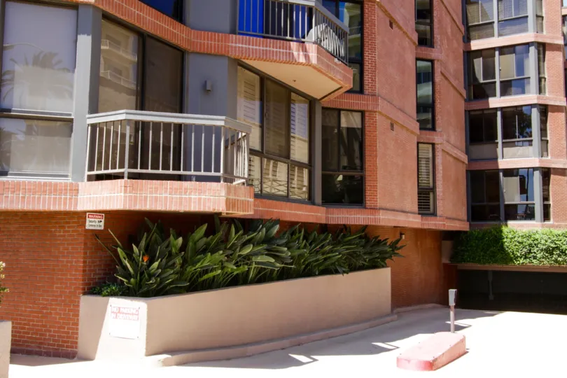 An upclose view of the units within 1033 Ocean in Santa Monica