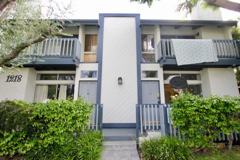 The fun blue and tan colors of the 1218 9th St. community